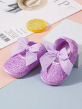 Baby Soft Cute Bow Flats Purple
