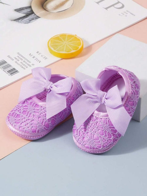 Baby Soft Cute Bow Flats Purple