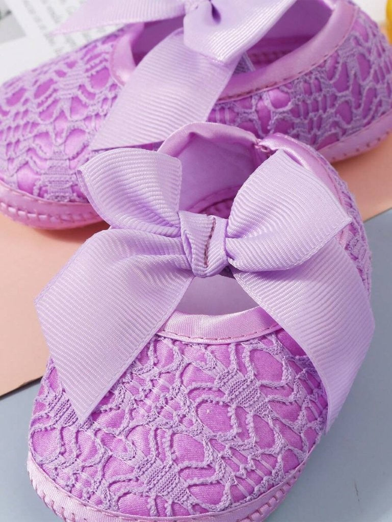 Baby Soft Cute Bow Flats Purple