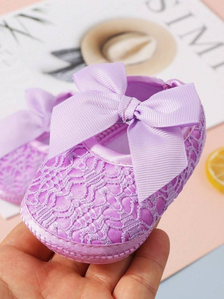 Baby Soft Cute Bow Flats Purple