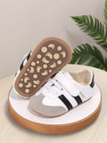 Baby Boy Black Double Stripe Strap Sneakers