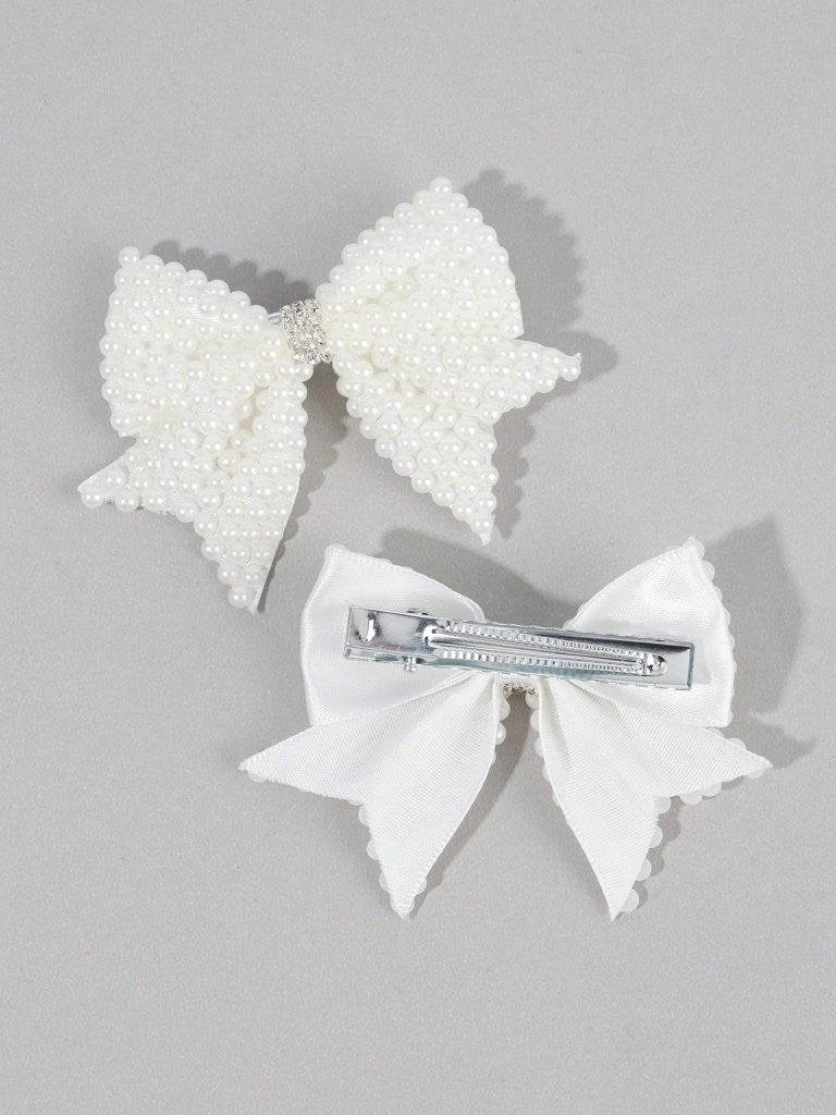 2 Piece Solid Pearl Hairclips