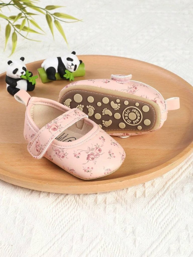 Baby Pink Floral Pattern Shoes