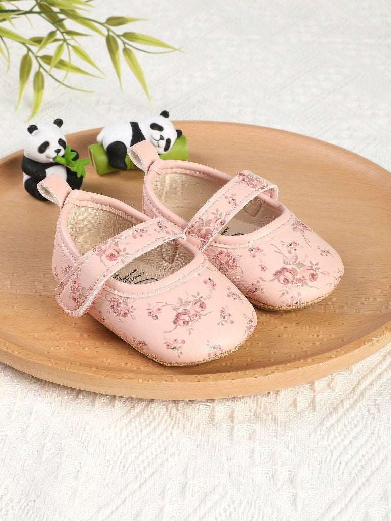 Baby Pink Floral Pattern Shoes