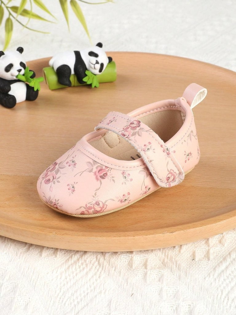 Baby Pink Floral Pattern Shoes