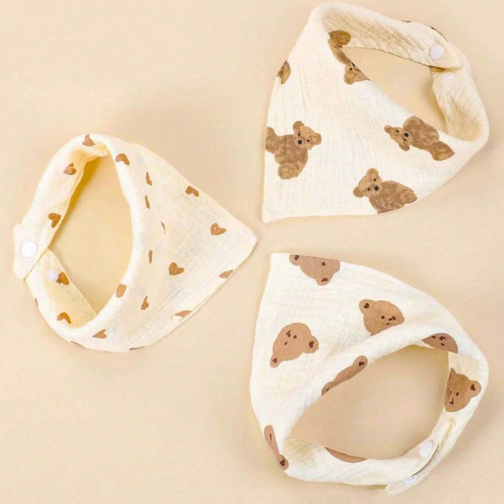 Set of 3 Stylish Multi Pattern Bandana Bibs