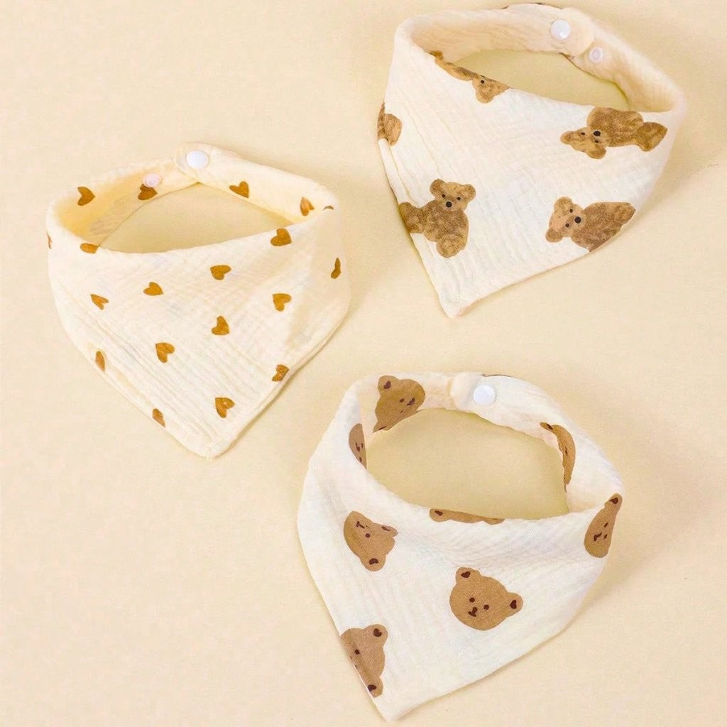 Set of 3 Stylish Multi Pattern Bandana Bibs