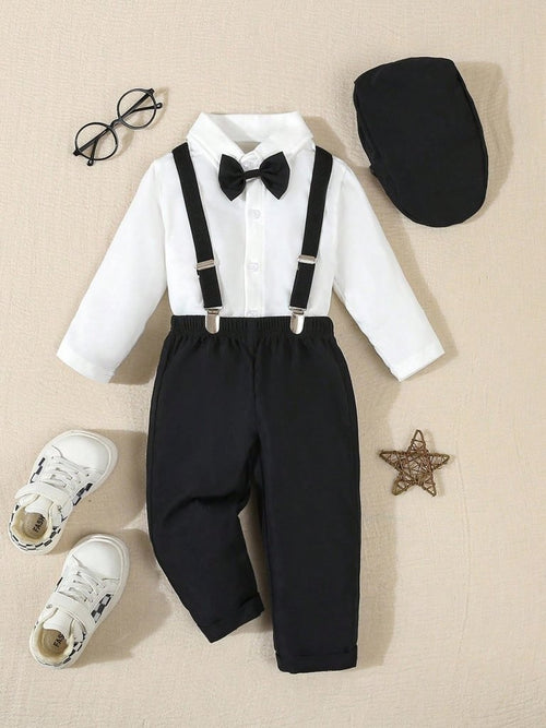 Baby 3 Piece Suspender Gentleman Outfit Black