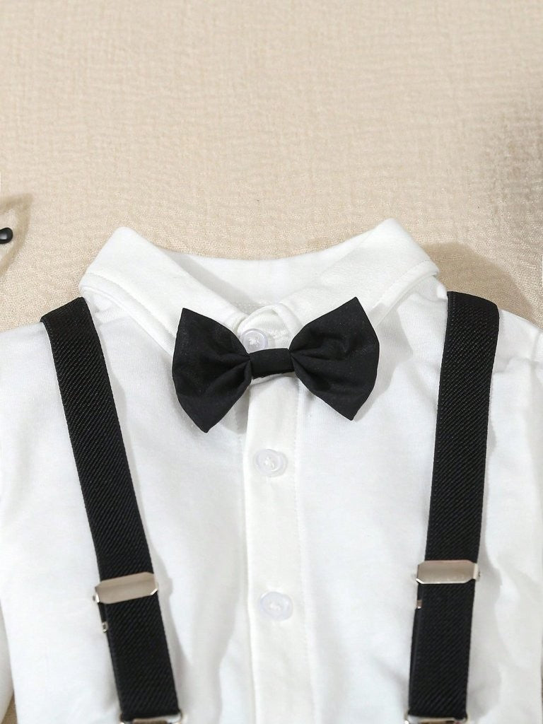 Baby 3 Piece Suspender Gentleman Outfit Black