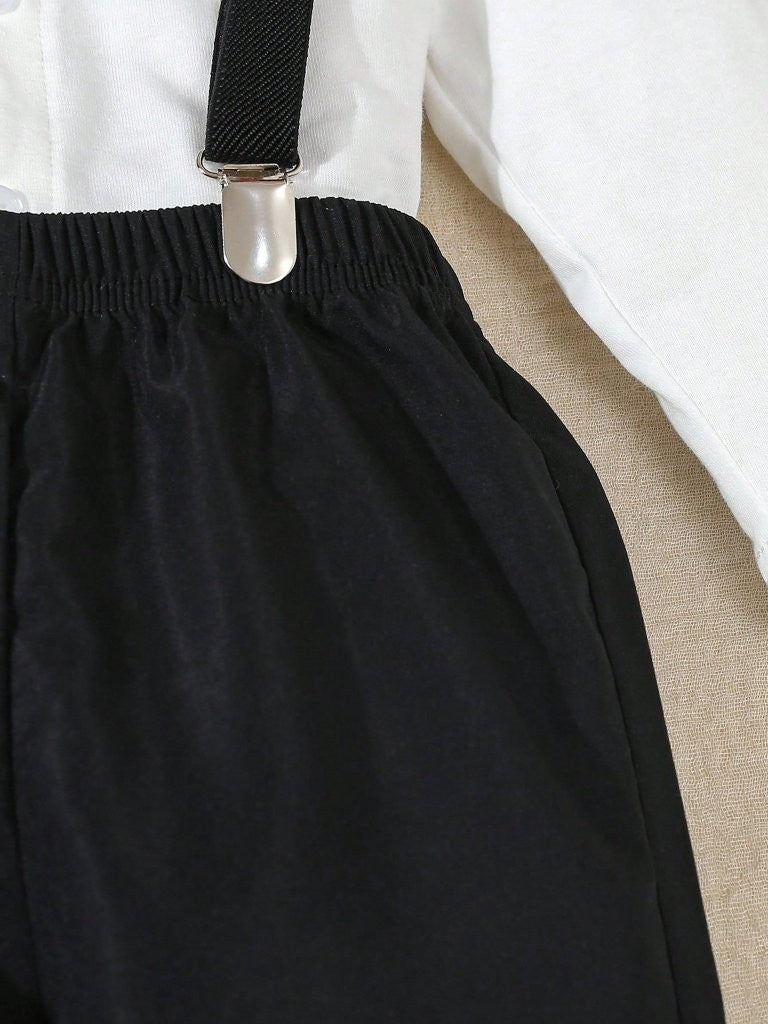 Baby 3 Piece Suspender Gentleman Outfit Black