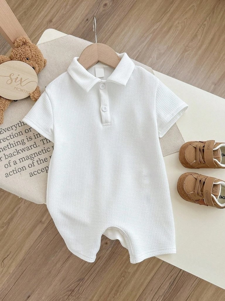 Baby White Soft Knitted Romper