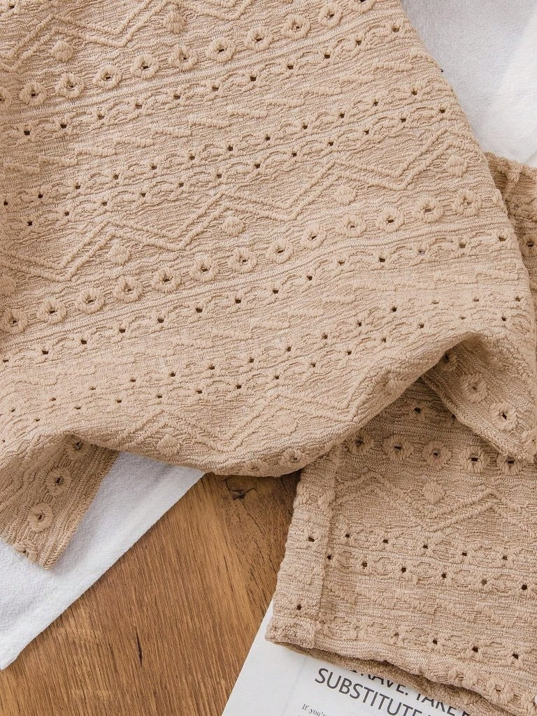 Baby Khaki Pattern Tee And Shorts Set