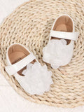 Baby White Cute Flower Strap Shoes