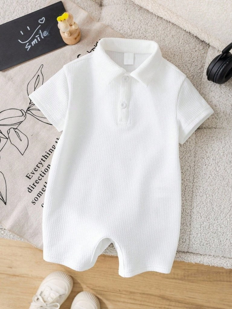 Baby White Soft Knitted Romper