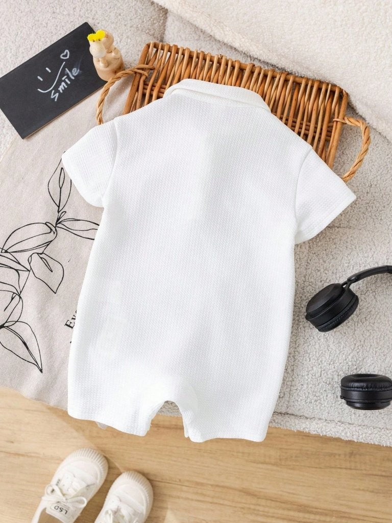 Baby White Soft Knitted Romper