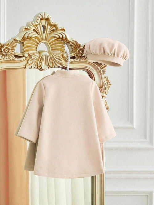 Baby Apricot Bow Coat With Hat