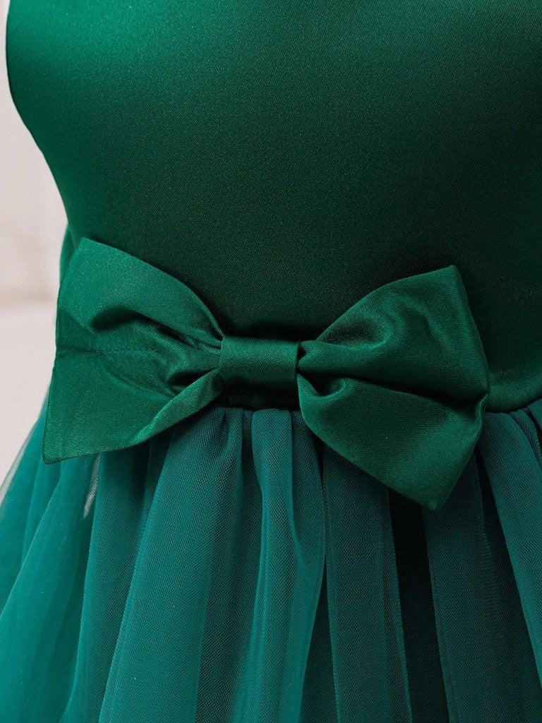 Baby Dark Green Elegant 3 Layer Tulle Dress