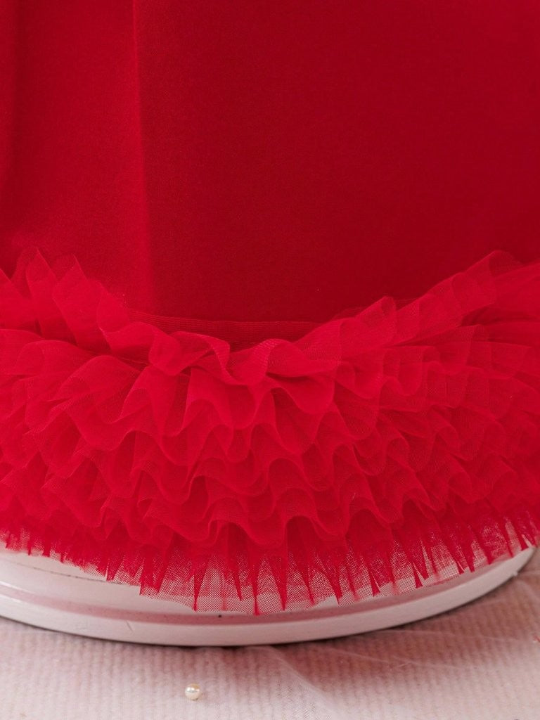 Toddler Girls Ruffle Trim Tulle Princess Dress