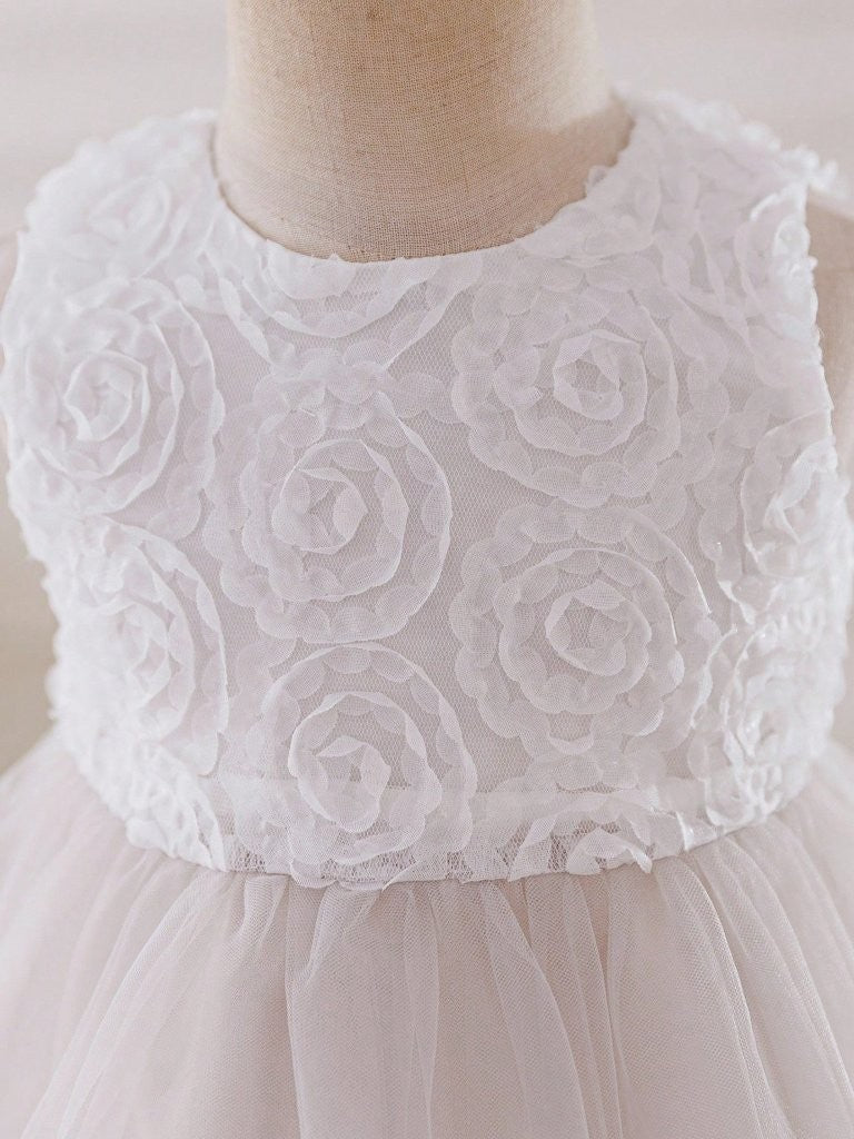 Baby Elegant 3D Flower Pattern Sleeveless Dress