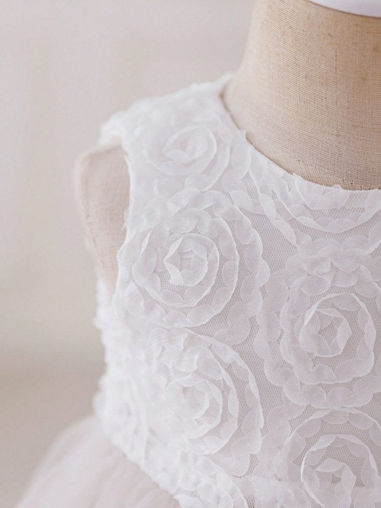 Baby Elegant 3D Flower Pattern Sleeveless Dress