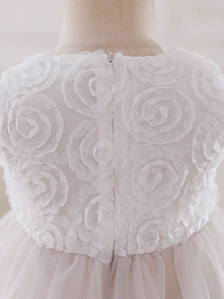 Baby Elegant 3D Flower Pattern Sleeveless Dress