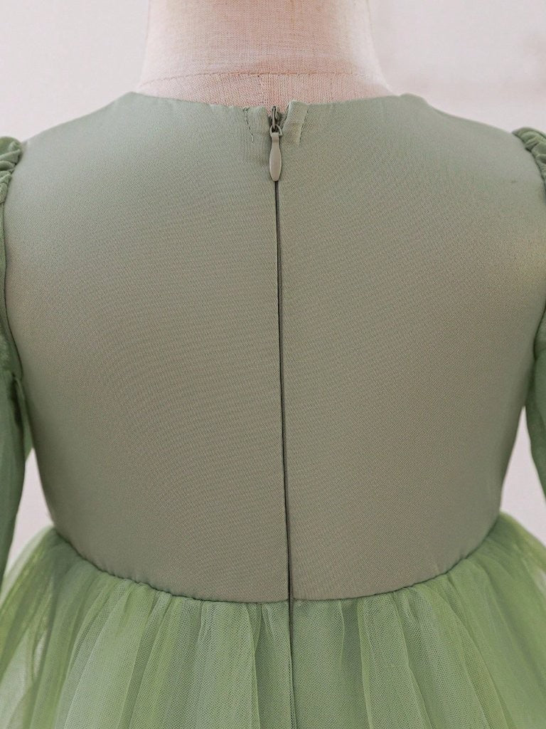 Baby Green Glamorous Lace Pattern Dress