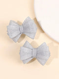 2 Piece Silver Mesh Bow Hairclips