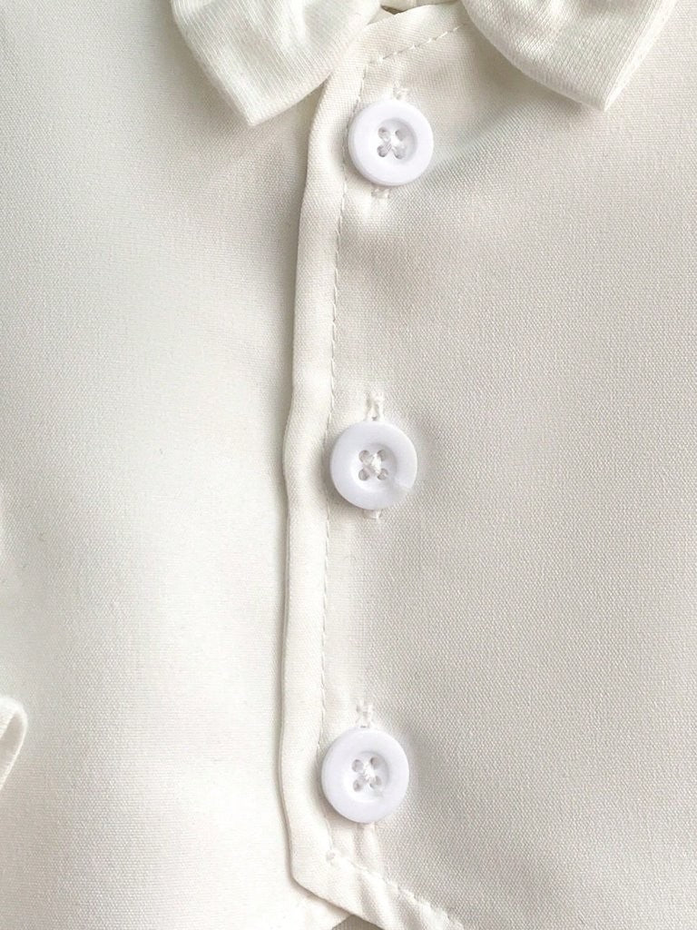 Baby 2 Piece Bow Tie Long Sleeve Baptism Outfit