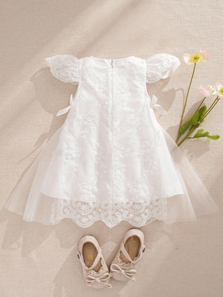 Baby Princess Lace Double Side Bow Dress
