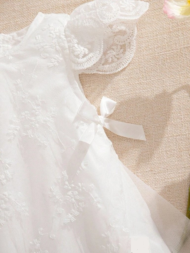 Baby Princess Lace Double Side Bow Dress