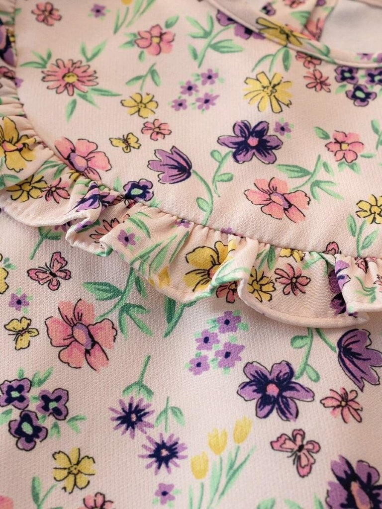 Baby 3 Piece Dusty Pink Spring Pattern Top With Leggings Set