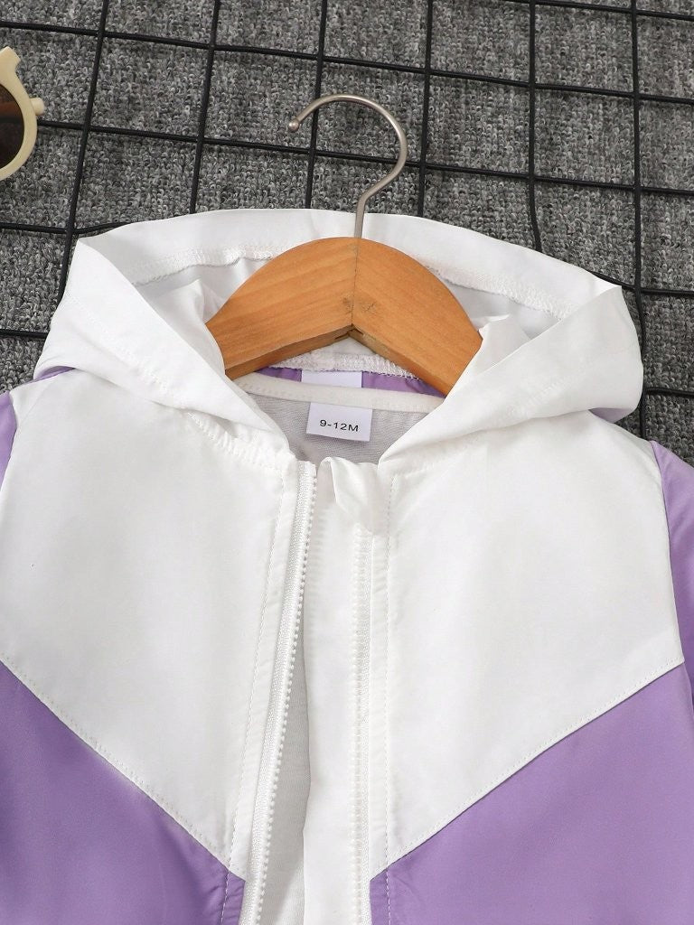 Baby 2 Piece Hooded Windbreaker Jacket And Pants Set
