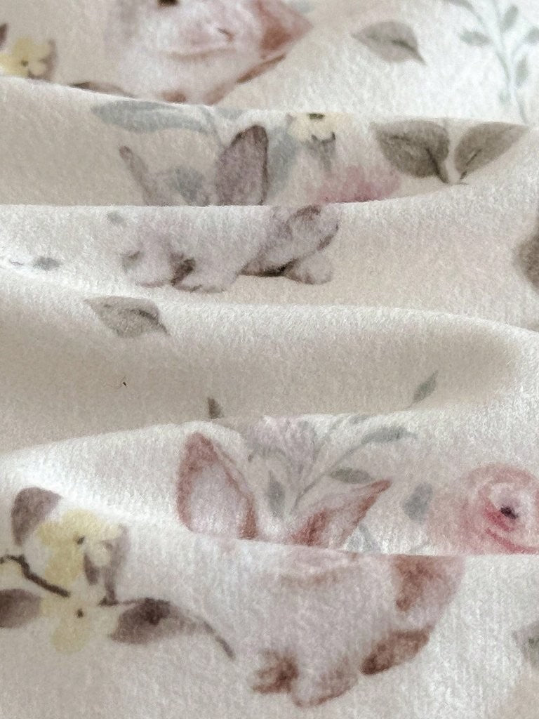 Baby Bunny Print Zip Up Jumpsuit