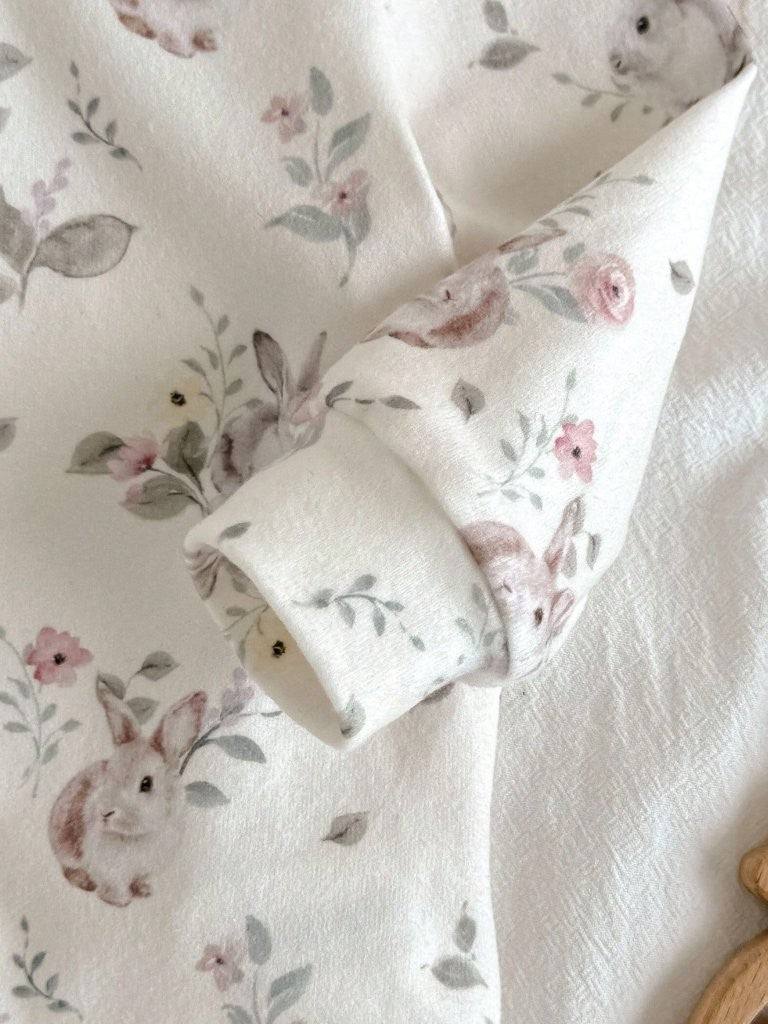 Baby Bunny Print Zip Up Jumpsuit
