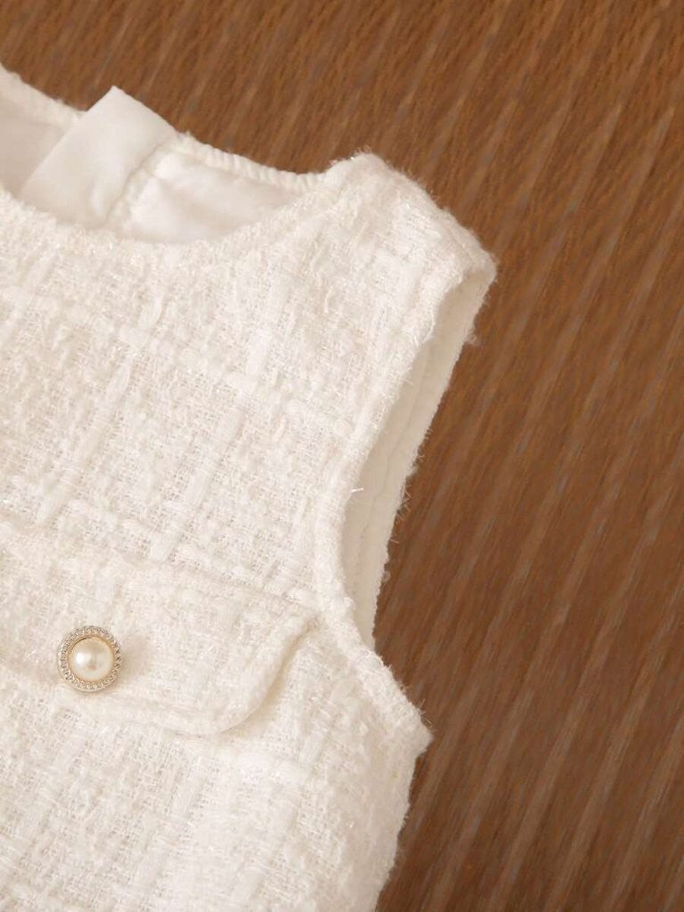 Baby Elegant Tweed Mesh Dress