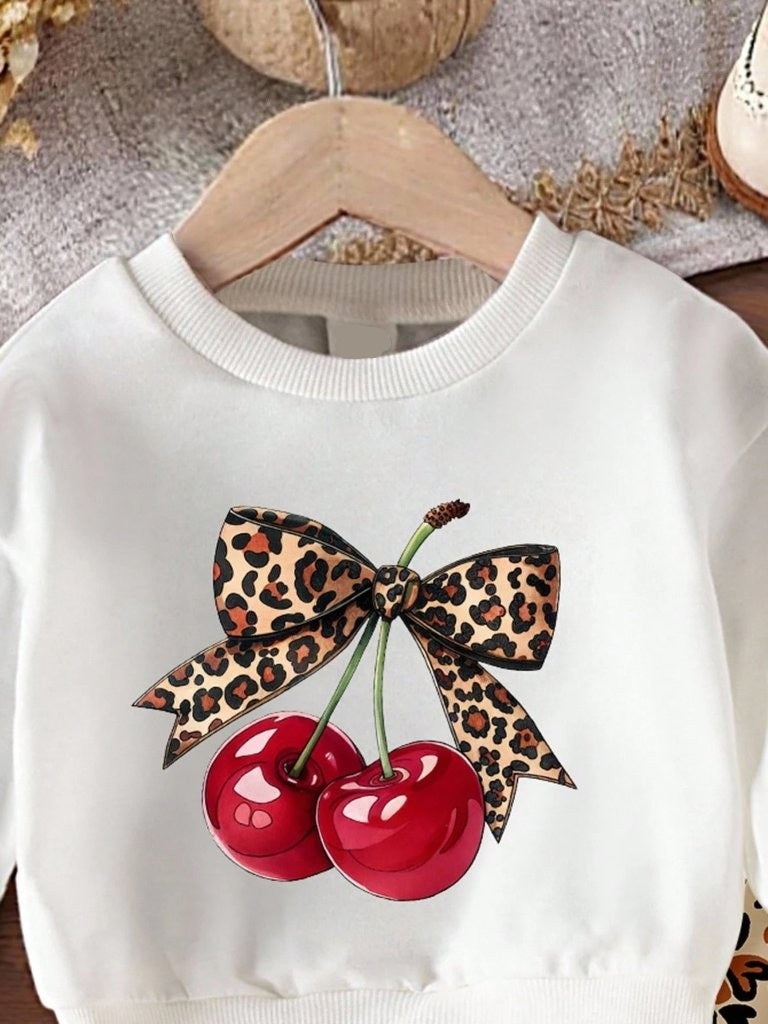 Baby 2 Piece Cherry Bow Sweatshirt And Pants Set