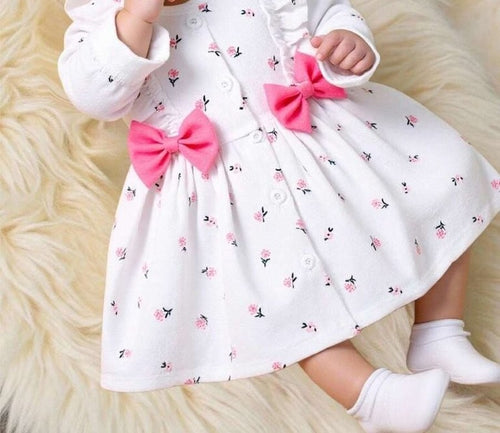 Baby Daisy Flower Pattern Double Bow Dress