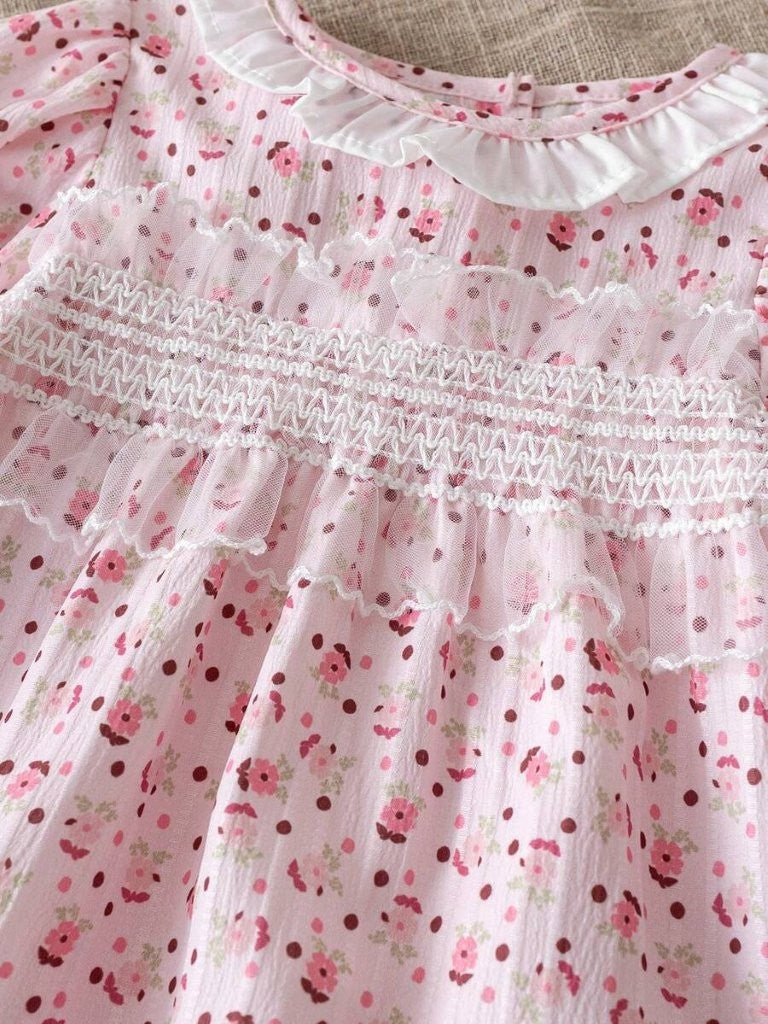 Baby 3 Piece Spring Flower Pattern Top With Leggings Set