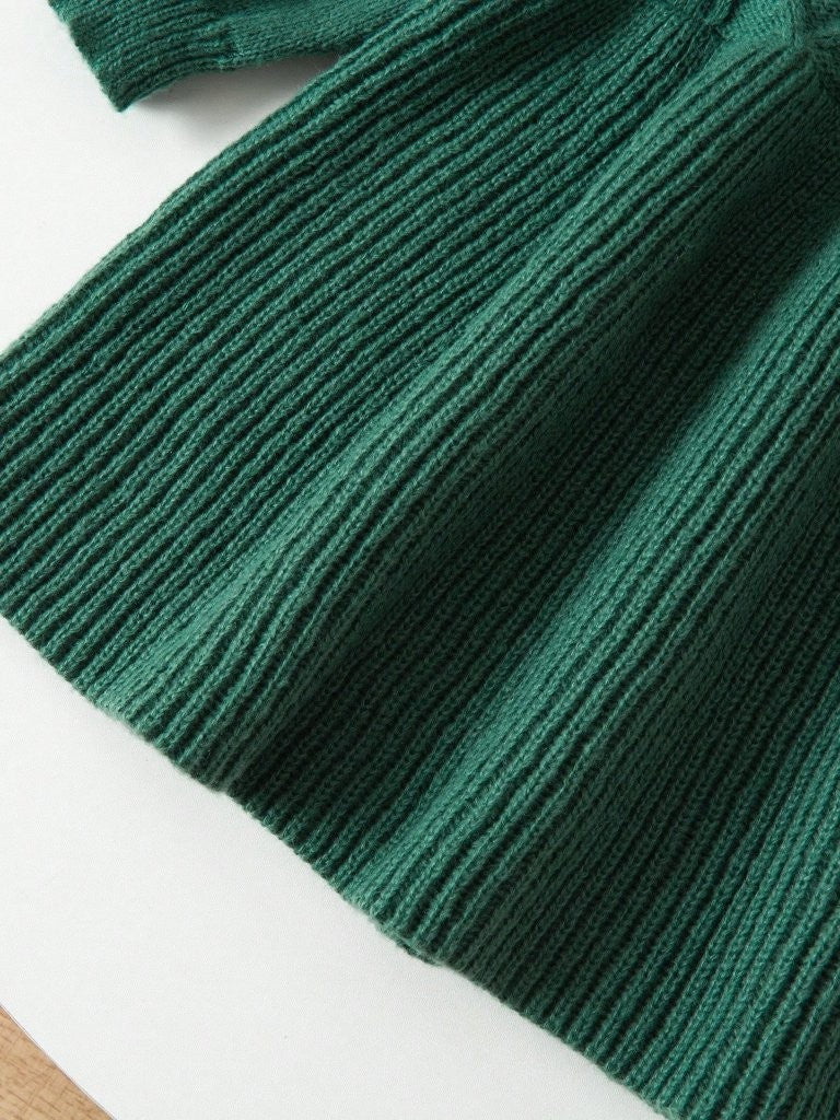 Baby Dark Green Knitted Long Sleeve Dress