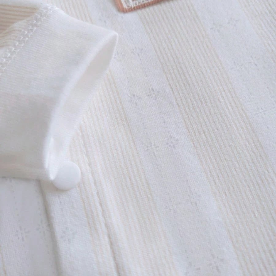 Baby Apricot Stripe Button Up Jumpsuit