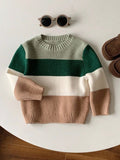 Baby Colour Block Knitted Woolen Pullover
