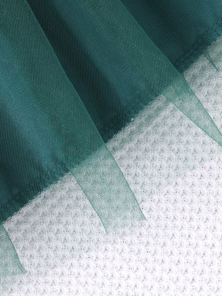 Baby Green Frilled Sleeve Tulle Dress