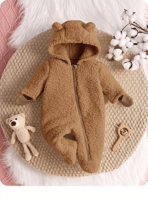 Baby Brown 3D Ear Winter Jumpsuit