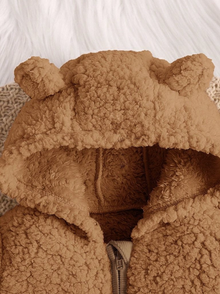 Baby Brown 3D Ear Winter Jumpsuit