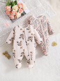 Baby 2 Piece Flower Print Jumpsuit Set