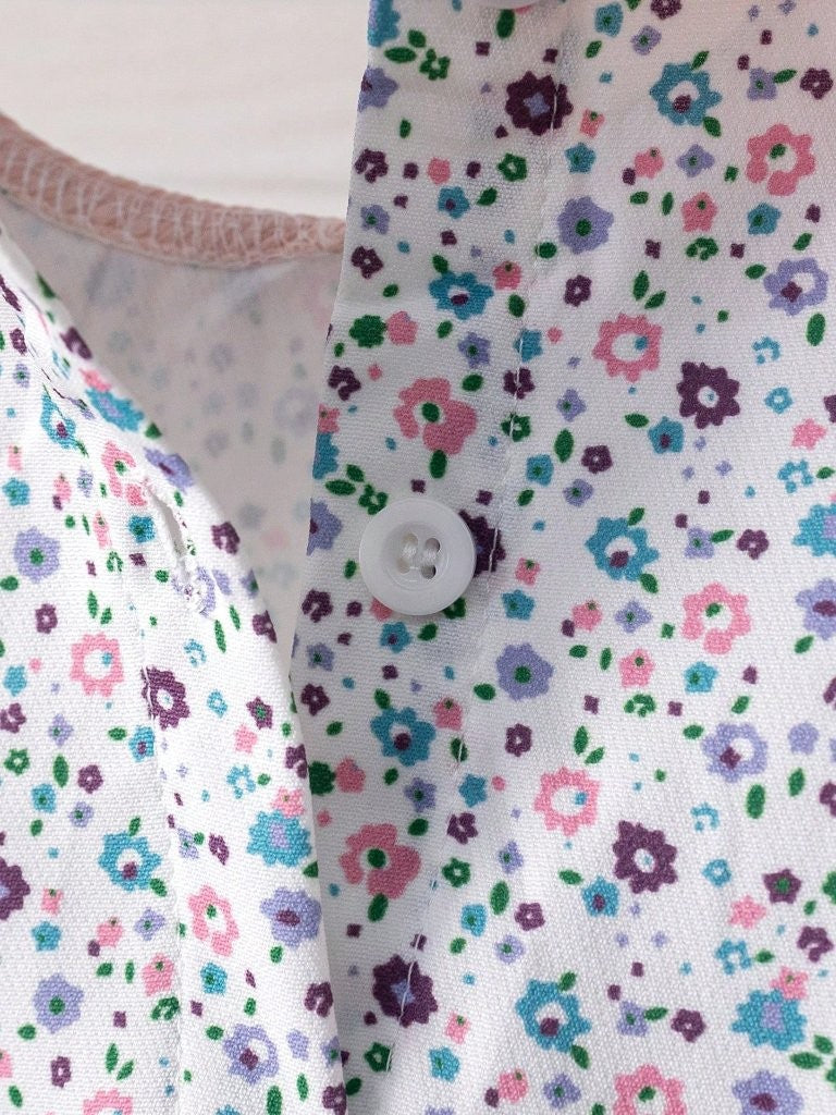 Baby 3 Piece Spring Flower Pattern Top With Ribbed Leggings Set