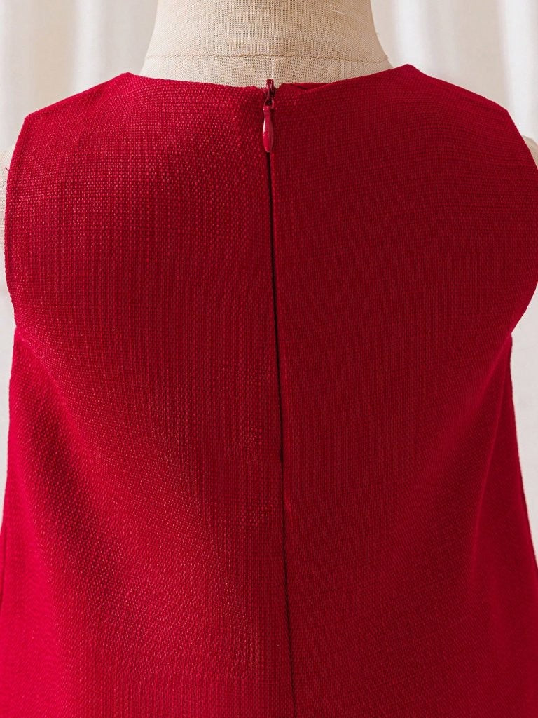 Baby Girls Red Big Bow Short Sleeve Dress