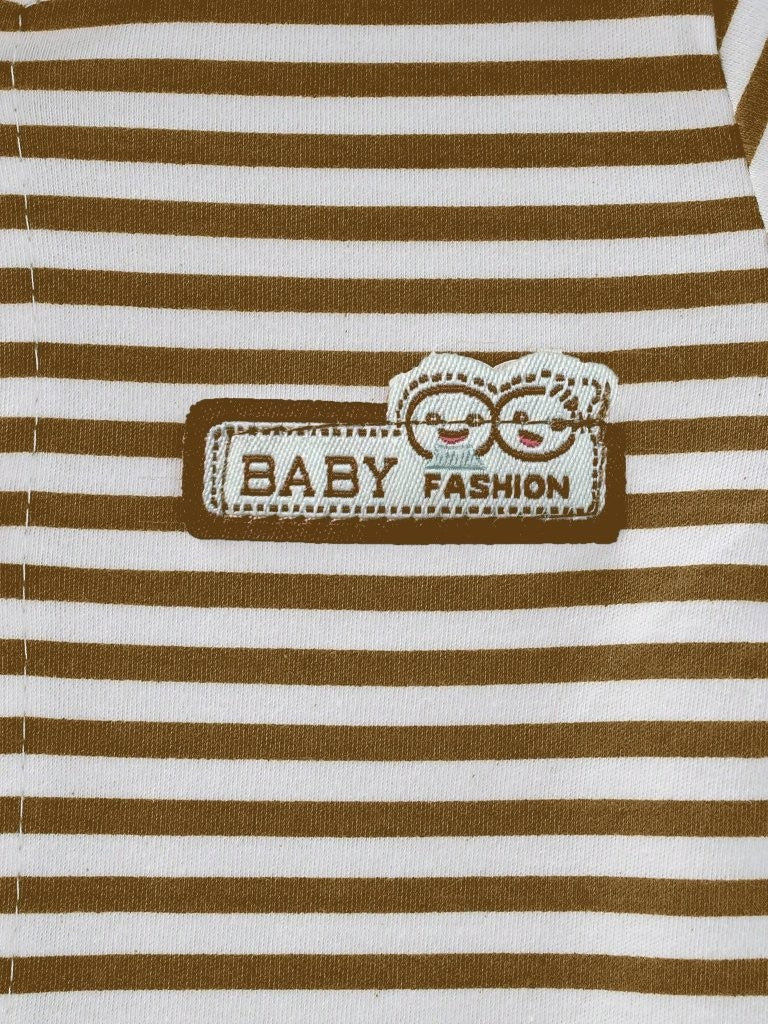 Baby Khaki Stripe Button Up Jumpsuit