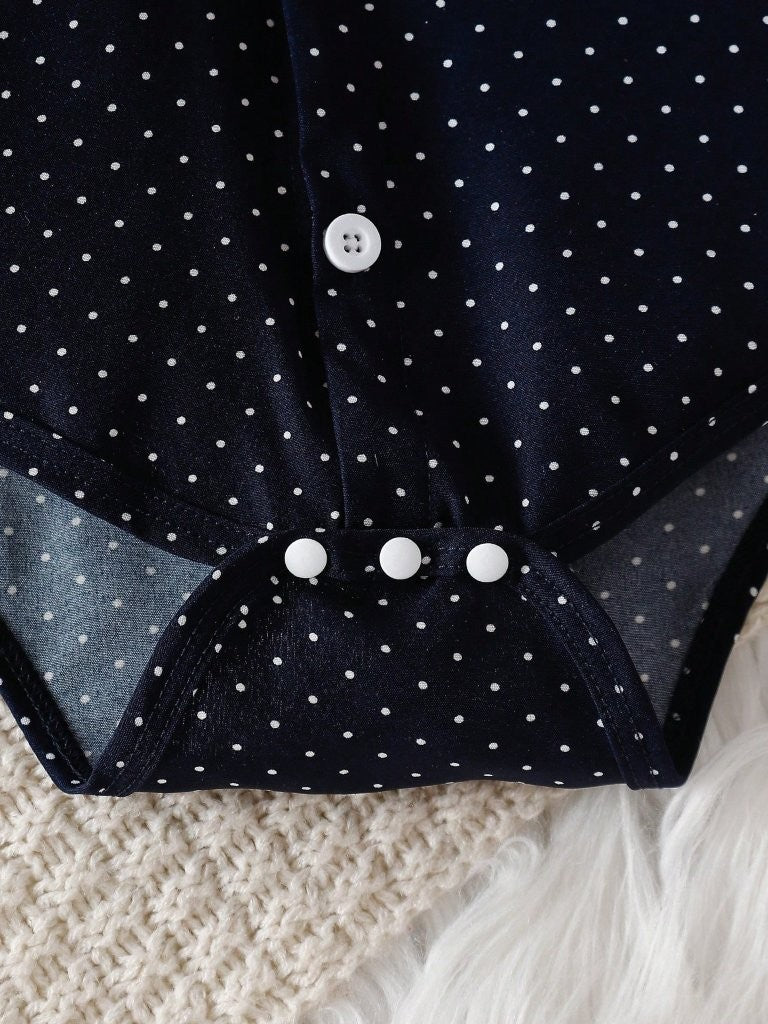 Baby Camel Polka Dot 3 Piece Suspender Gentleman Outfit