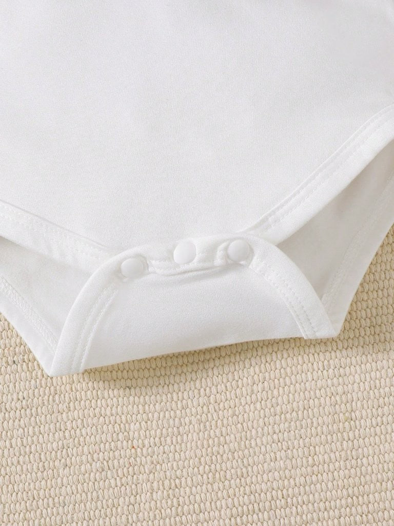 Baby 2 Piece Bow Tie Long Sleeve Suspender Baptism Outfit